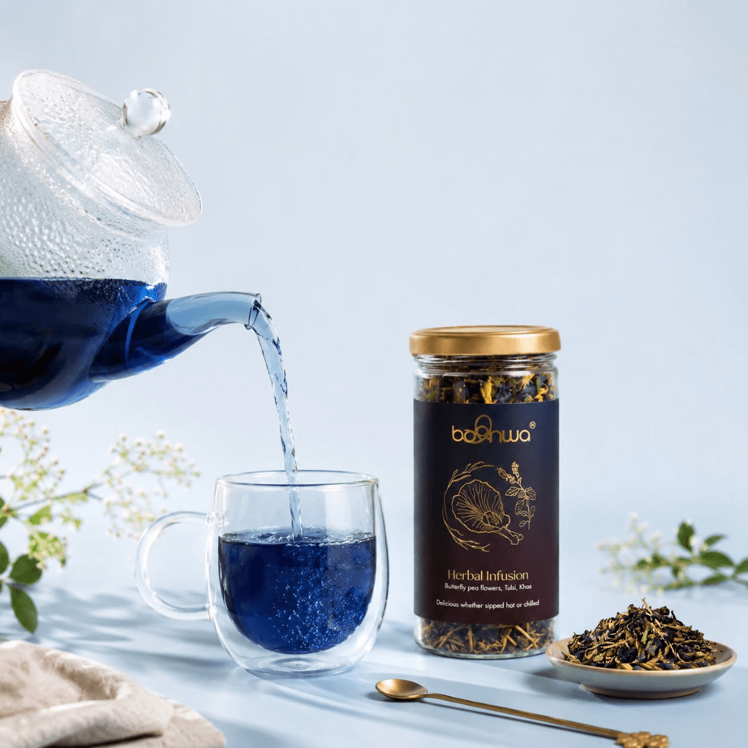 Butterfly Pea flowers + Tulsi + Khus